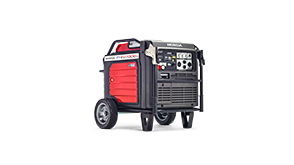 3/4 front view of Ultra-Quiet 7000i ES generator on white space.  