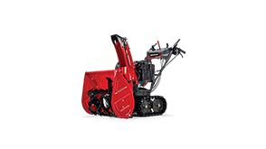 3/4 front side view of 24-inch Track Drive snowblower on white space.  