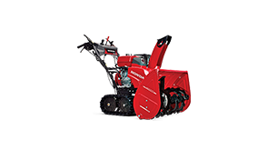 3/4 front side view of 32-inch Track Drive snowblower on white space.  