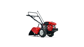 3/4 front side view of Rear-Tine 20" ARS tiller on white space.  